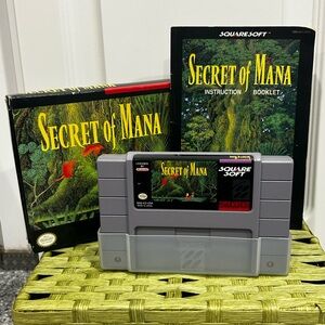 Secret of Mana SNES Complete CIB Box Manual Authentic SquareSoft